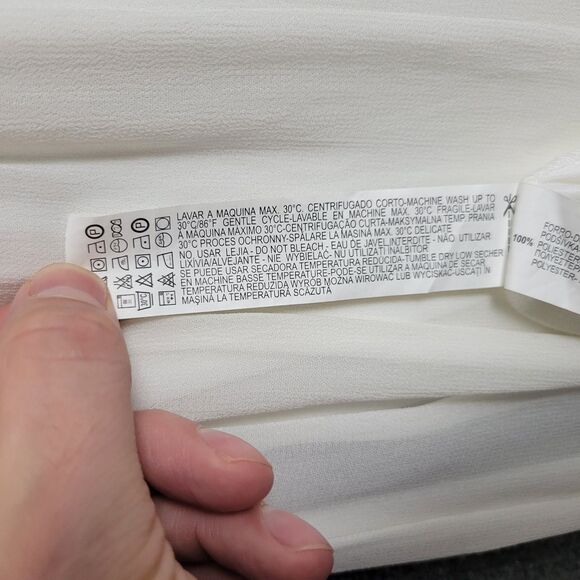 NWT ZARA White Crochet Lace Dress LWD Romantic Feminine Angelcore SIZE LARGE - Picture 10 of 15